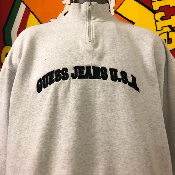 guess half zip sweater